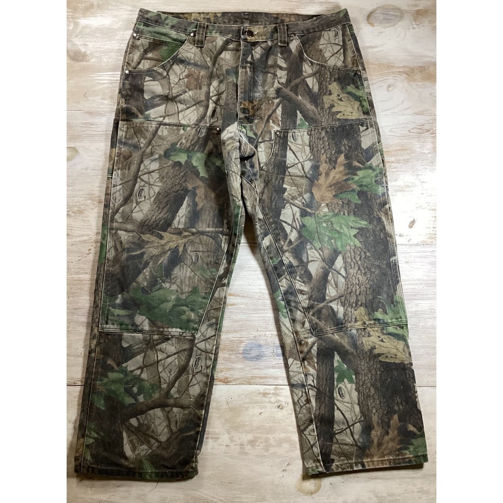 Wrangler ProGear Realtree Camo Double Knee Work Pants Mens 36x30 Duck Canvas